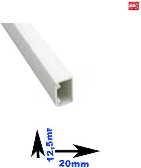 Kabelkanal Einfach 20×12,5mm Cmt/4 Stäbe 2m