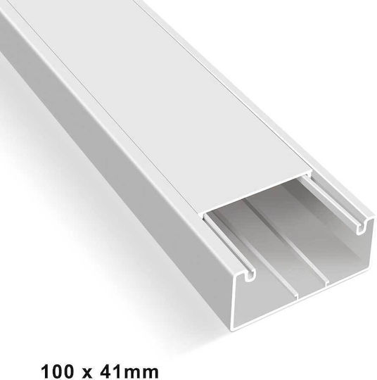 Premierfix Кабелен Канал 100x41мм Бяла Пръчка 2м Дължина