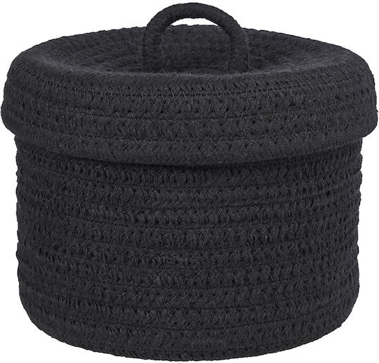 Butlers Dekorativer Korb Korbweide mit Deckel Schwarz 16x16cm