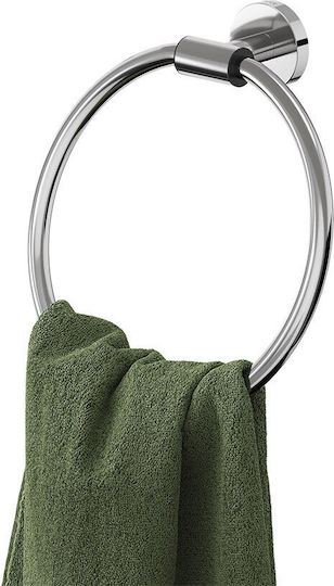 TIGER Single Wall-Mounted Bathroom Ring Inox Silver