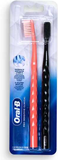 Oral-B Sensitive Toothbrush Extra Soft Pink/black 2pcs
