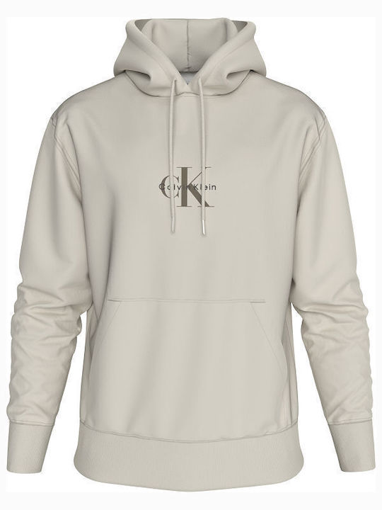 Calvin Klein Sweatshirt mit Kapuze Chalk