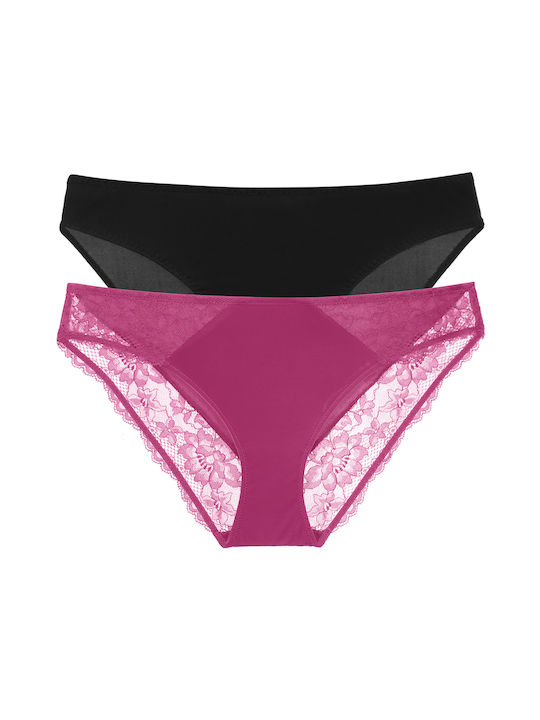 Dorina Γυναικεία Slip 2Pack Pink/black