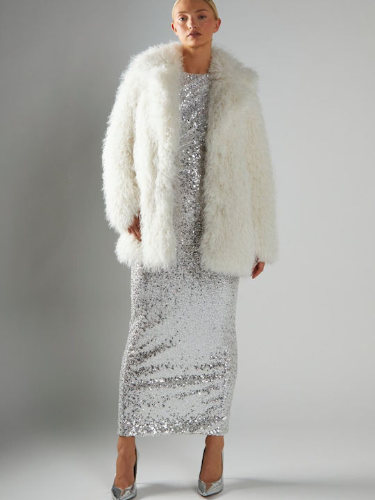 Glamorous Women's Short Fur Cream