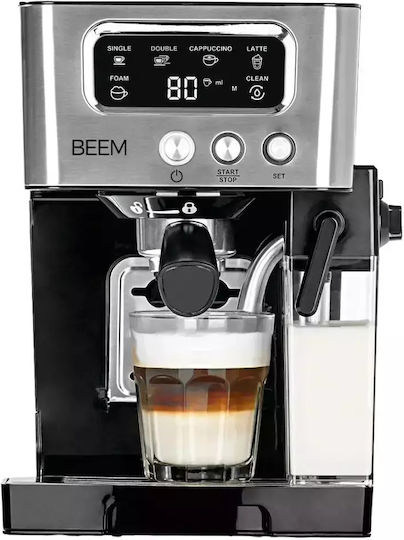 Beem Mașină de Espresso 1450W Presiune 15bar pentru Cappuccino Argintie