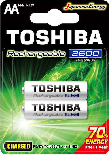 Toshiba Wiederaufladbare Batterien AA 2600mAh 2Stück