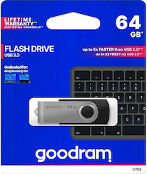 GoodRAM Pendrive Uts3 64GB USB 3.2 Μαύρο GoodRAM Pendrive Uts3 64GB USB 3.2 Μαύρο