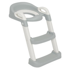 Loomy Toddler Toilet Seat with Footrest Handles and Gray Cushion