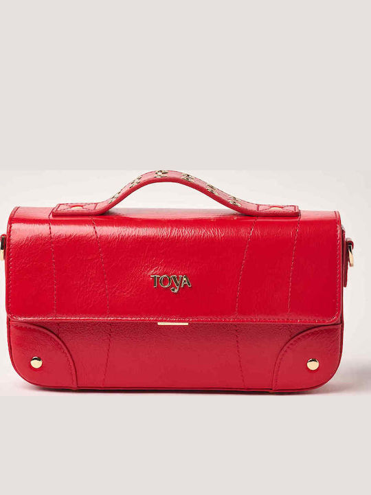 Toya Leder Damentasche Schultertasche Rot