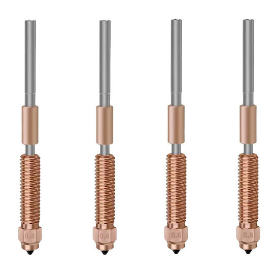 Set 4 Duze Creality K1c K1 Se Ender 3 V3 Ender 3 V3 Plus K1/k1 Max Schimbare Rapidă 2 Duze 0.4mm 1 Duză 0.6mm 1 Duză 0.8mm Fabricate Din Aliaj De Titan