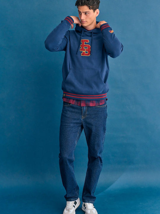Funky Buddha Φούτερ με Κουκούλα Navy Μπλε