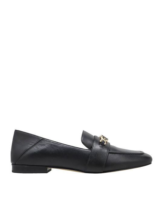 Leather Women's Loafers in Black Color