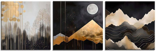 Πίνακας Καμβάς Σετ 3τμχ 463snt1366 30x30cm Multi Wallity Τετράγωνοι Ξύλο Καμβάς
