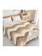 SpitiBazaar Pătură Catifea Single 160x240cm Dark Brown - White