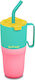 Klean Kanteen Rise Handled Tumbler Thermos Stainless Steel BPA Free 768ml Turquoise Kaleidoscope with Straw and Handle