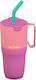 Klean Kanteen Rise Handled Tumbler Thermos Stainless Steel BPA Free 1.064lt Pink Lemonade Kaleidoscope with Straw and Handle