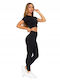 Training Damen Leggings Formendefinition Push-up Schwarzes