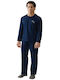 Minerva Minerva Herrenpyjama Baumwollene Marineblaue Winter