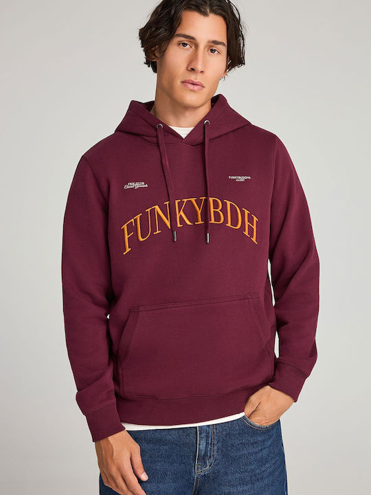 Sweatshirt with Hood Burgundy