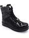 Kinderstiefel aus Lackleder mit Reissverschluss Schwarz