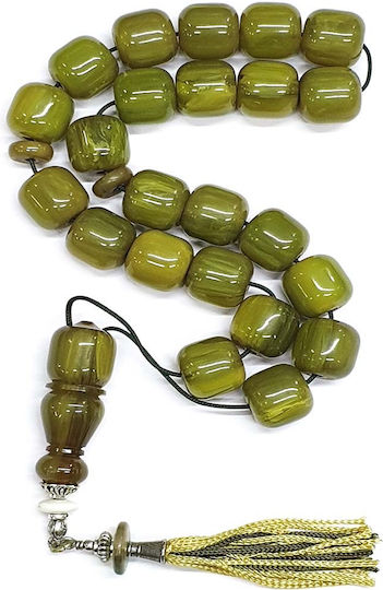Roloi Komboloi Mastic Worry Beads with 23 Beads Green 37cm