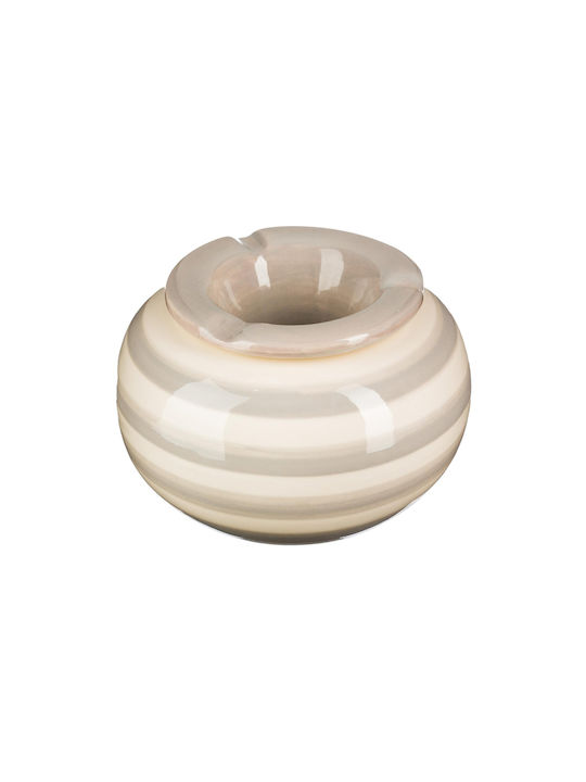 Ashtray A-s Round Stripes Gray 146064 12x12x7.5...