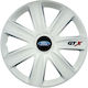 Set 4 Gtx White R15 Wheel Covers Compatible Ford