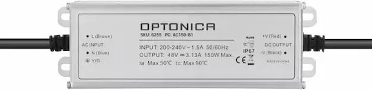 Optonica Waterproof LED Power Supply IP67 150W with Output Voltage 48V