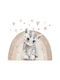 Αυτοκόλλητο Τοίχου Γατούλα Wall Sticker Cat Large 119*88 Cm