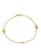 Goldjewels Παιδικό Βραχιόλι Αλυσίδα Χάντρα από Χρυσό 14K με Λουλούδι