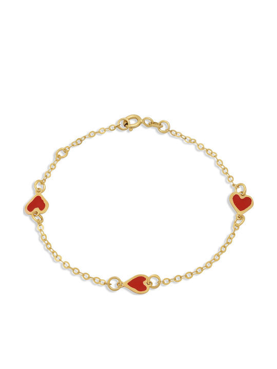 Goldjewels Kids Bracelet Chain from Gold 14K with Heart