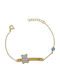 Goldjewels Παιδικό Βραχιόλι Ταυτότητα από Επιχρυσωμένο Ασήμι με Ματάκι