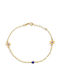 Goldjewels Kids Bracelet Chain K14 Flowers Bead from Gold 14K with Flower