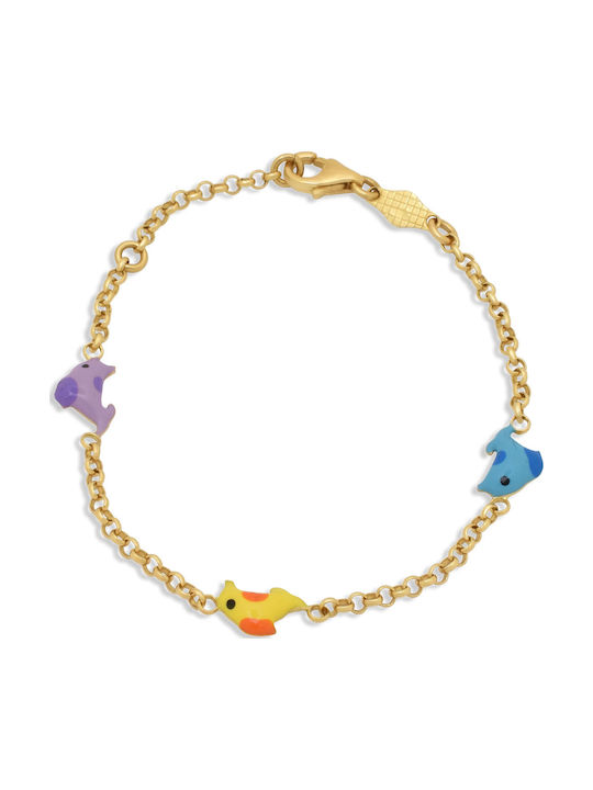 Goldjewels Kids Bracelet Chain from Gold 14K with Figure