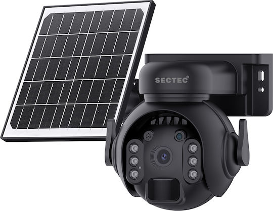 Sectec ST-515C-3M-4G-EU-5W-BK IP Überwachungskamera 4G Full HD+ 3MP Wasserdicht Batteriebetrieben mit Zwei-Wege-Kommunikation und Objektiv 3.6mm