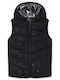 Kids' Casual Jacket Sleeveless Short Double Sided with Hood Black