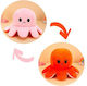 Plush Octopus Changes Mood 12cm Orange Pink