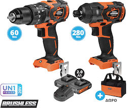 Krausmann US121-22SB Drill Driver & Impact Screwdriver Set