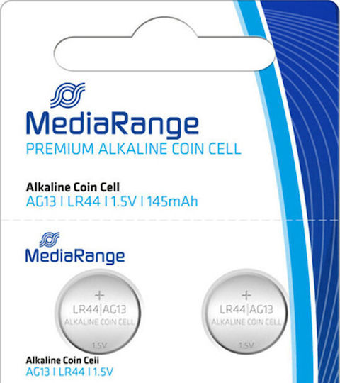 MediaRange Batterien Alkalisch für Uhren LR44 1.5V 2Stück