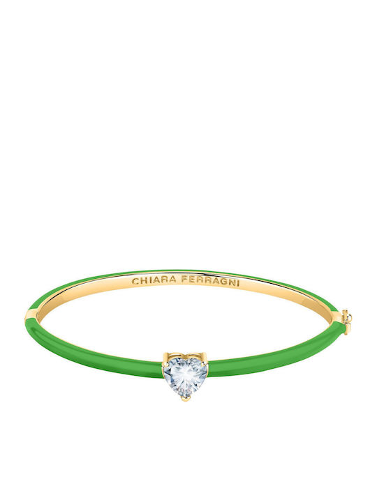 Chiara Ferragni Women's Brass Gold Plated Bracelet with Zircon 6cm