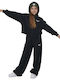 Kids Sweatshirt Cardigan with Hood and Pockets Black