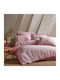 Şaheser Set Husă de Pilotă Dublă cu 4 Fețe de Pernă & 1 Cearsaf 200x220 Jasmin Pink (powder Pink)