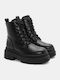 Suede Women's Ankle Boots with Medium Heel Black