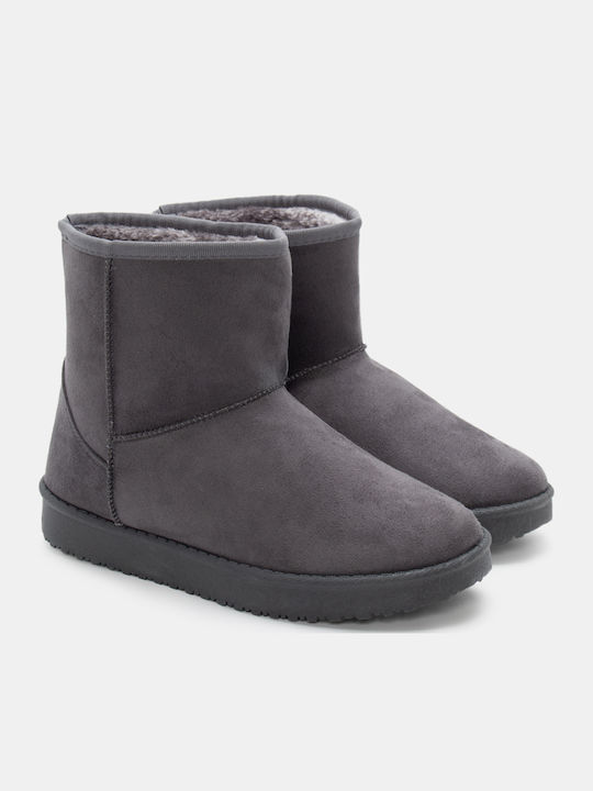 Luigi Women's Ankle Boots with Fur Gray