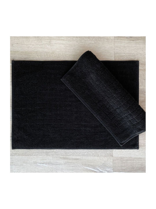 Cottonbox Set Covorașe de Baie De Bumbac Pătrate 338CTN1303 Negru 50x70buc 2buc