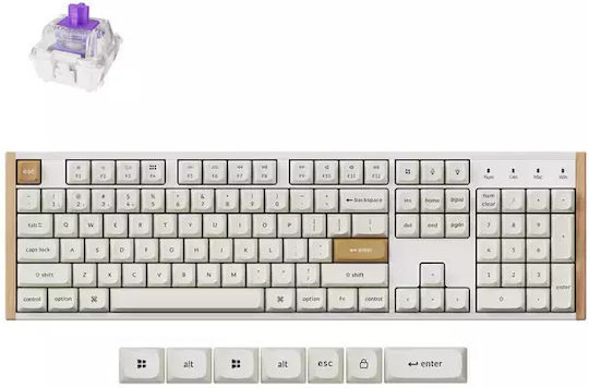 Keychron K10 HE Fără fir Efect Hall Gaming Tastatură cu Magnetic comutatoare și iluminare RGB (Engleză US) Alb