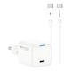 Recci Φορτιστής GaN με Θύρα USB-C και Καλώδιο USB-C - USB-C 25W Power Delivery Λευκός (RC106E)