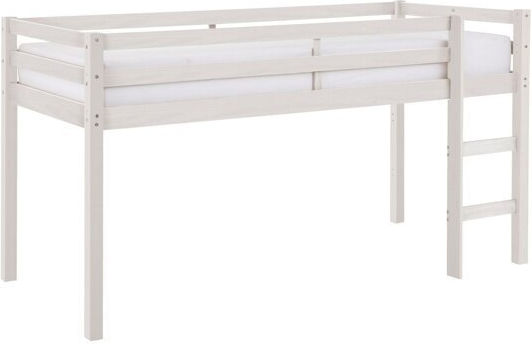 Ruvfiva Kids Bed Loft Bed Single White for Mattress 90x200cm