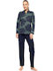 Pink Label Winter Women's Pyjama Set Navy