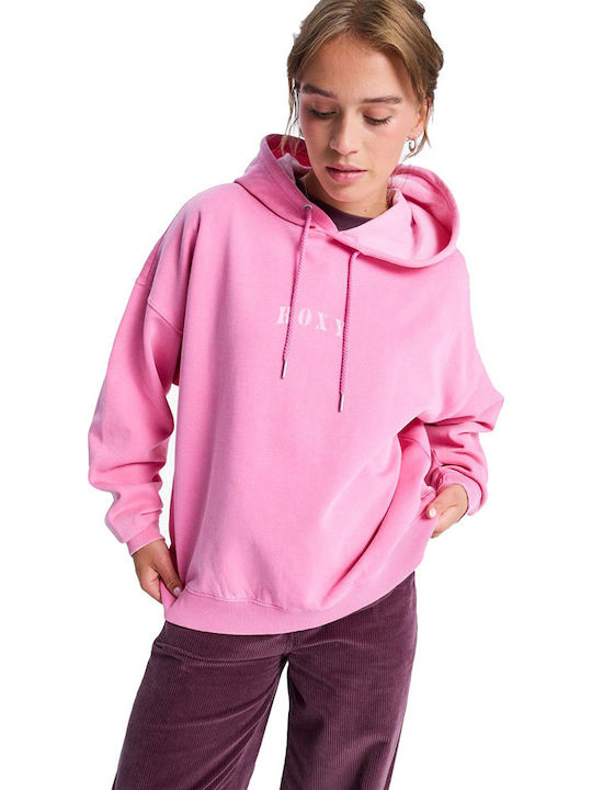 Long Women's Sweatshirt Hooded Pink
